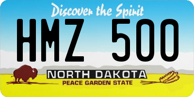 ND license plate HMZ500