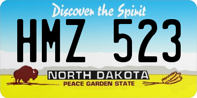 ND license plate HMZ523