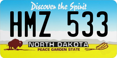 ND license plate HMZ533