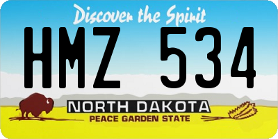 ND license plate HMZ534