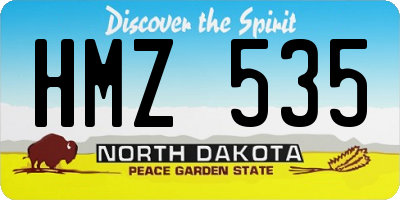 ND license plate HMZ535