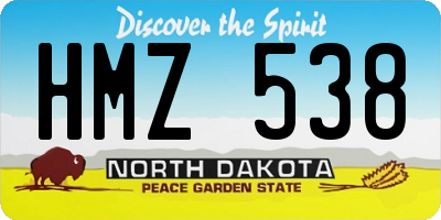 ND license plate HMZ538