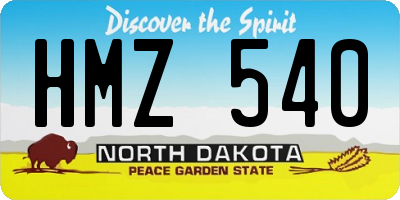 ND license plate HMZ540