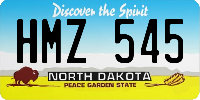 ND license plate HMZ545