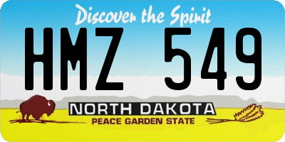 ND license plate HMZ549