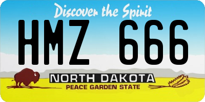 ND license plate HMZ666