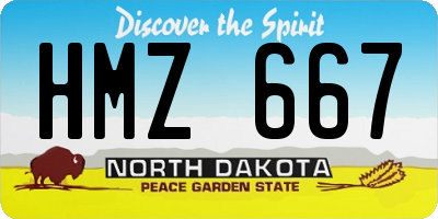 ND license plate HMZ667