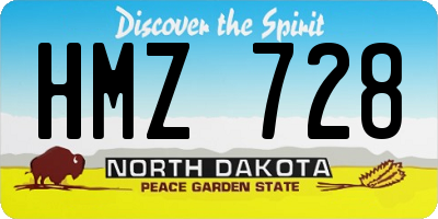 ND license plate HMZ728