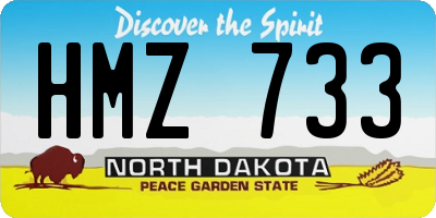 ND license plate HMZ733