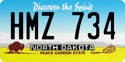 ND license plate HMZ734