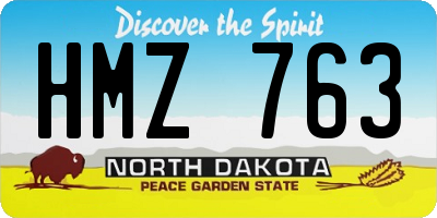 ND license plate HMZ763