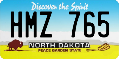 ND license plate HMZ765