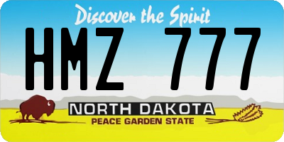 ND license plate HMZ777