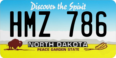 ND license plate HMZ786