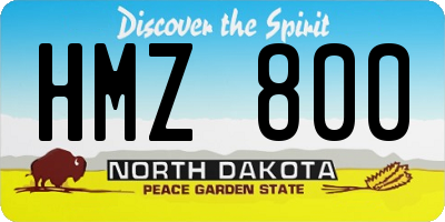 ND license plate HMZ800