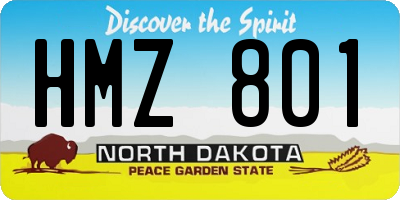 ND license plate HMZ801