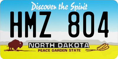 ND license plate HMZ804