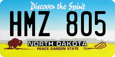 ND license plate HMZ805