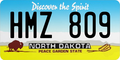 ND license plate HMZ809