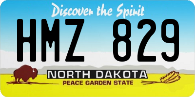 ND license plate HMZ829