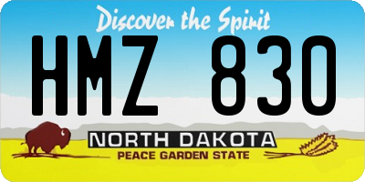 ND license plate HMZ830