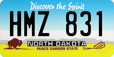 ND license plate HMZ831