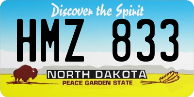 ND license plate HMZ833