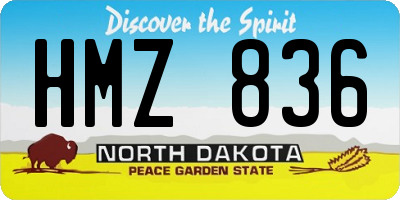 ND license plate HMZ836