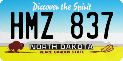 ND license plate HMZ837