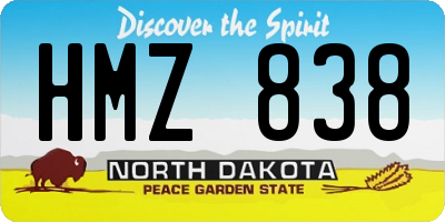 ND license plate HMZ838