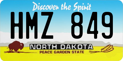 ND license plate HMZ849