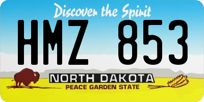 ND license plate HMZ853