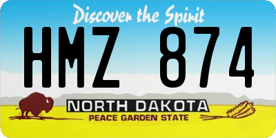 ND license plate HMZ874