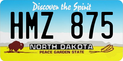 ND license plate HMZ875