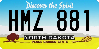 ND license plate HMZ881