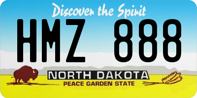 ND license plate HMZ888