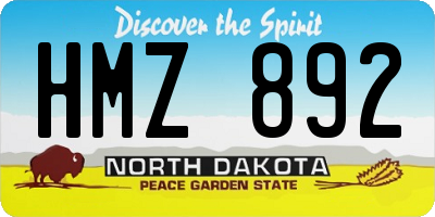 ND license plate HMZ892