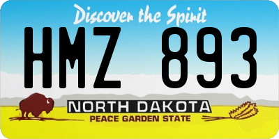 ND license plate HMZ893