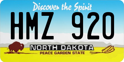 ND license plate HMZ920