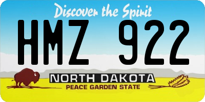 ND license plate HMZ922