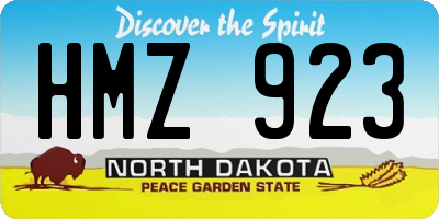 ND license plate HMZ923