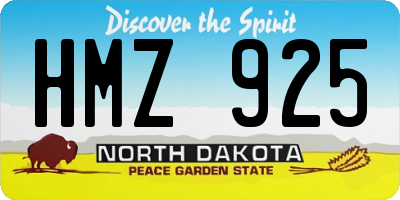 ND license plate HMZ925