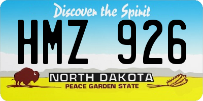 ND license plate HMZ926