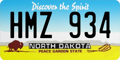 ND license plate HMZ934