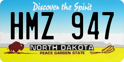 ND license plate HMZ947