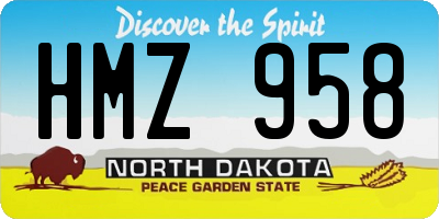 ND license plate HMZ958