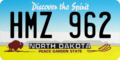 ND license plate HMZ962