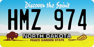 ND license plate HMZ974