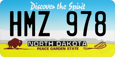 ND license plate HMZ978