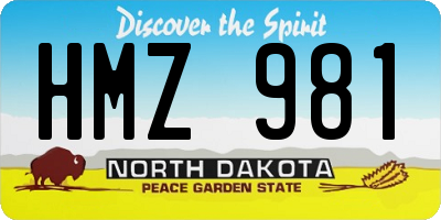 ND license plate HMZ981